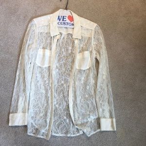 Lace Button down